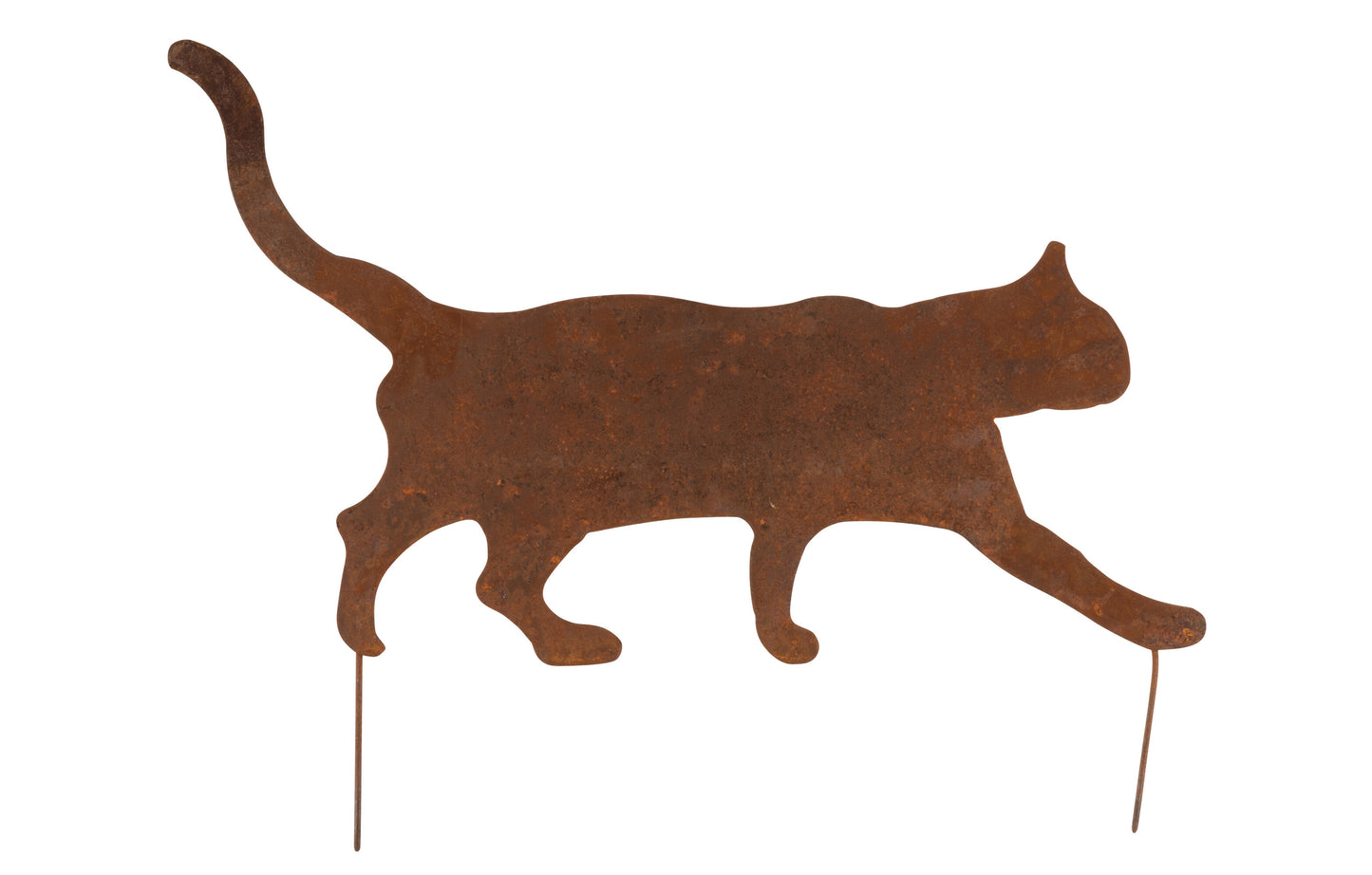 DECORATION GARDEN FLAT CAT IRON RUST