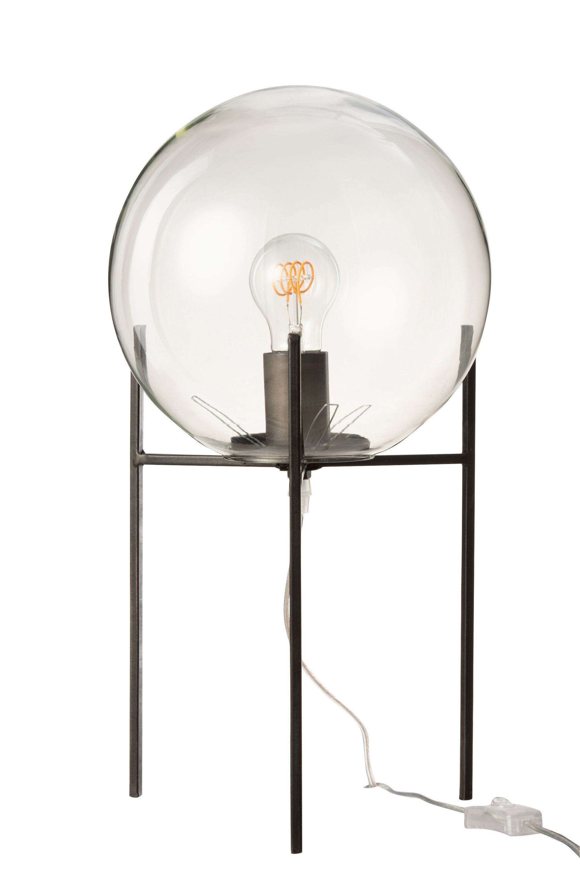 LAMP BALL ON FOOT GLASS/METAL BLACK