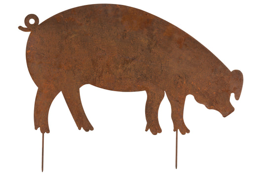 DECORATION GARDEN FLAT PIG IRON RUST LARGE