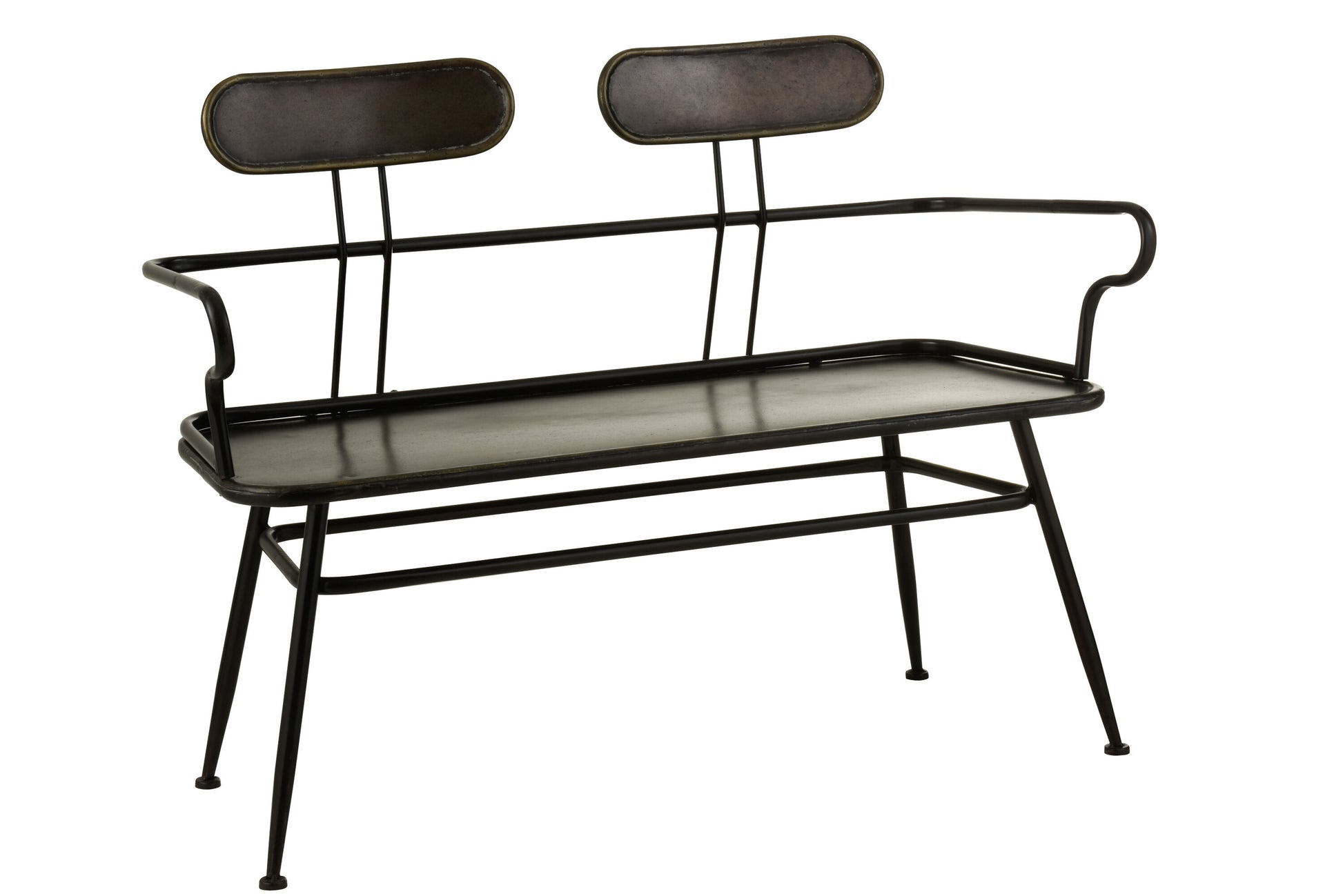 BENCH 2 PEOPLE INDUSTRIAL METAL BLACK