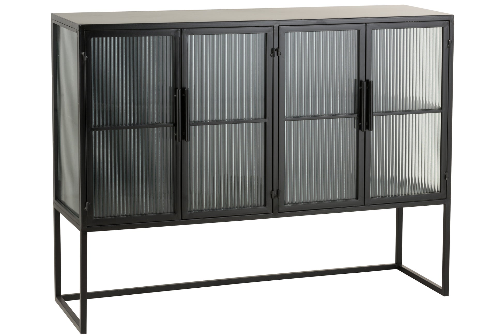 CABINET ON FRAME GLASS DOORS METAL BLACK