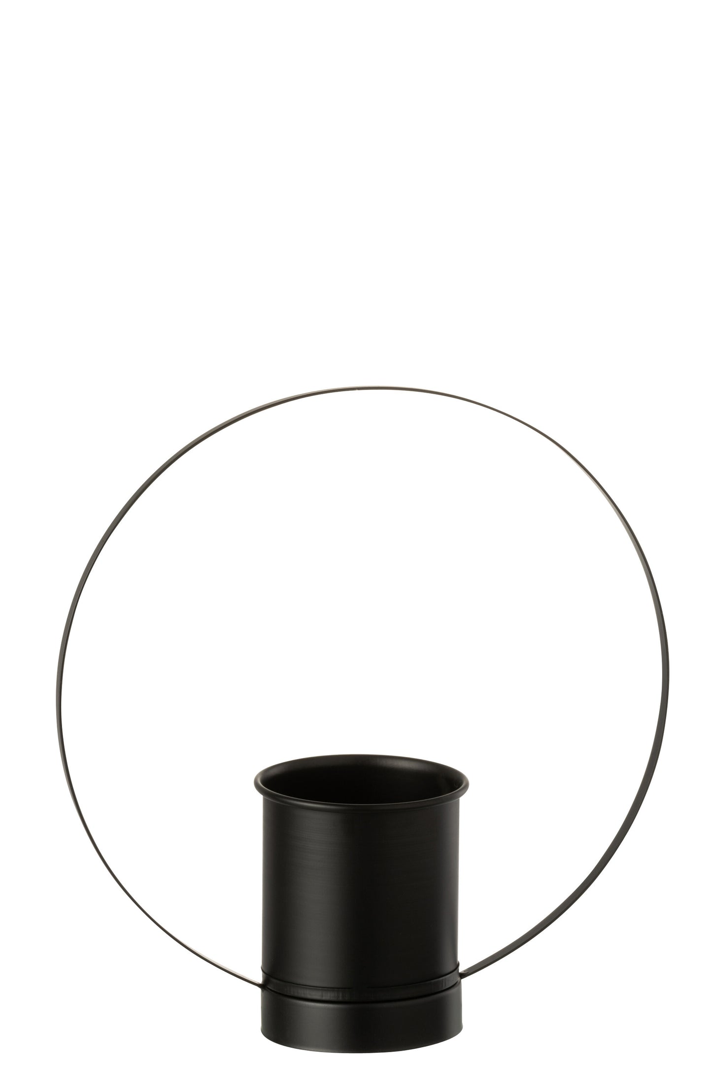 FLOWERPOT CIRCLE METAL/GLASS BLACK