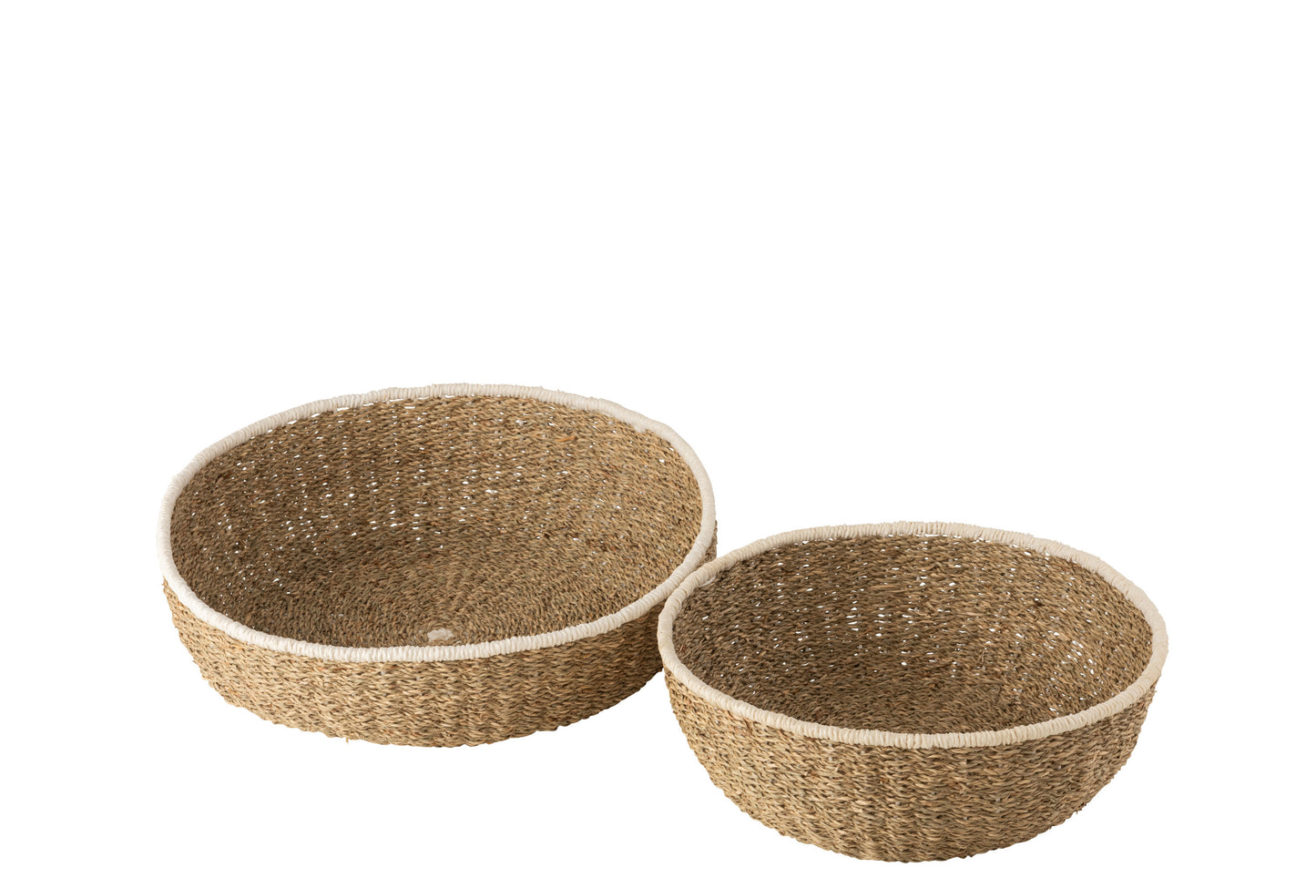 SET OF 2 DISH WHITE BORDER PAPER BROWN