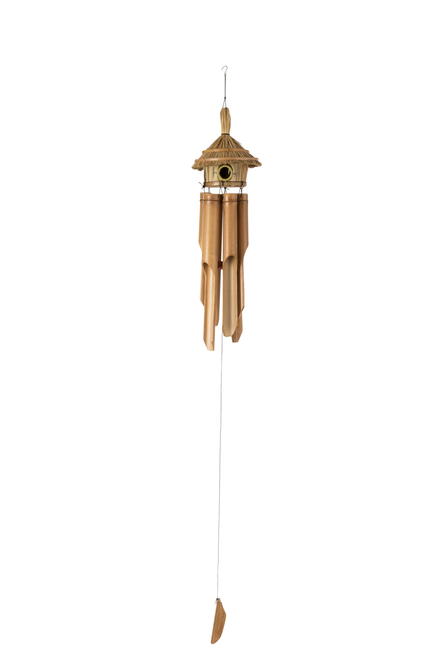 WIND CHIME BIRD HOUSE BAMBOO NATURAL MEDIUM