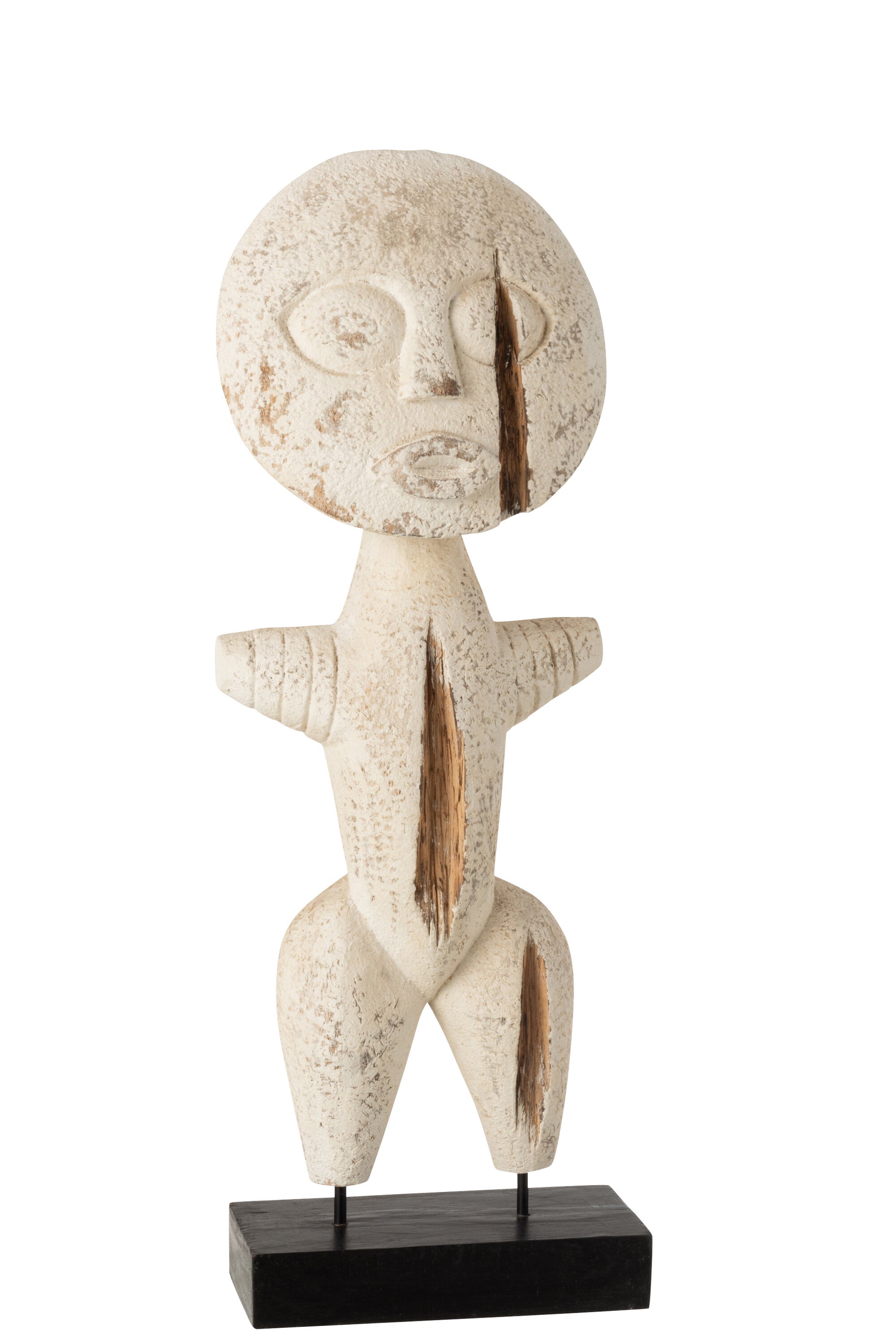 FIGURE PRIMITIVE ALABASIA WOOD WHITE MEDIUM