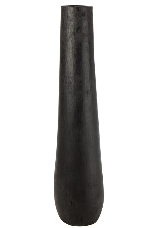 VASE EXTRA LONG PALM WOOD BLACK