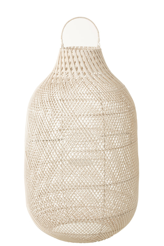 LANTERN CYLINDER XL RATTAN WHITE