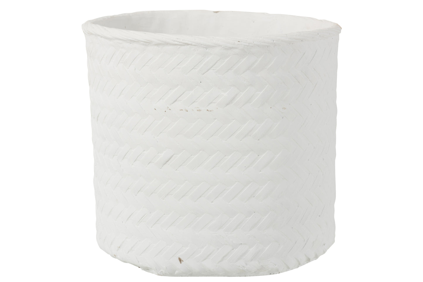 FLOWERPOT WOVEN IMITATION CEMENT WHITE EXTRALARGE