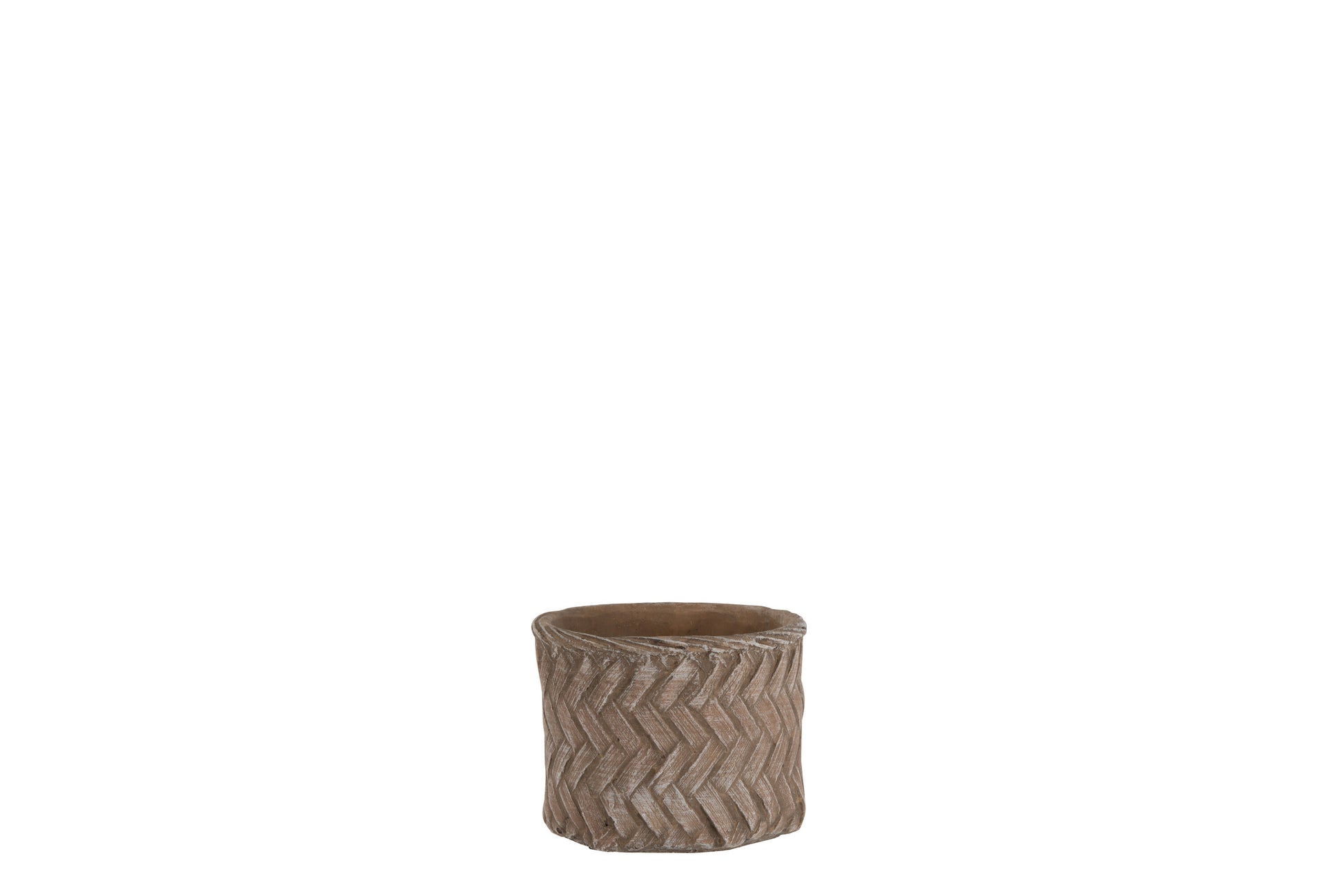 FLOWERPOT WOVEN IMITATION CEMENT TAUPE EXTRASMALL