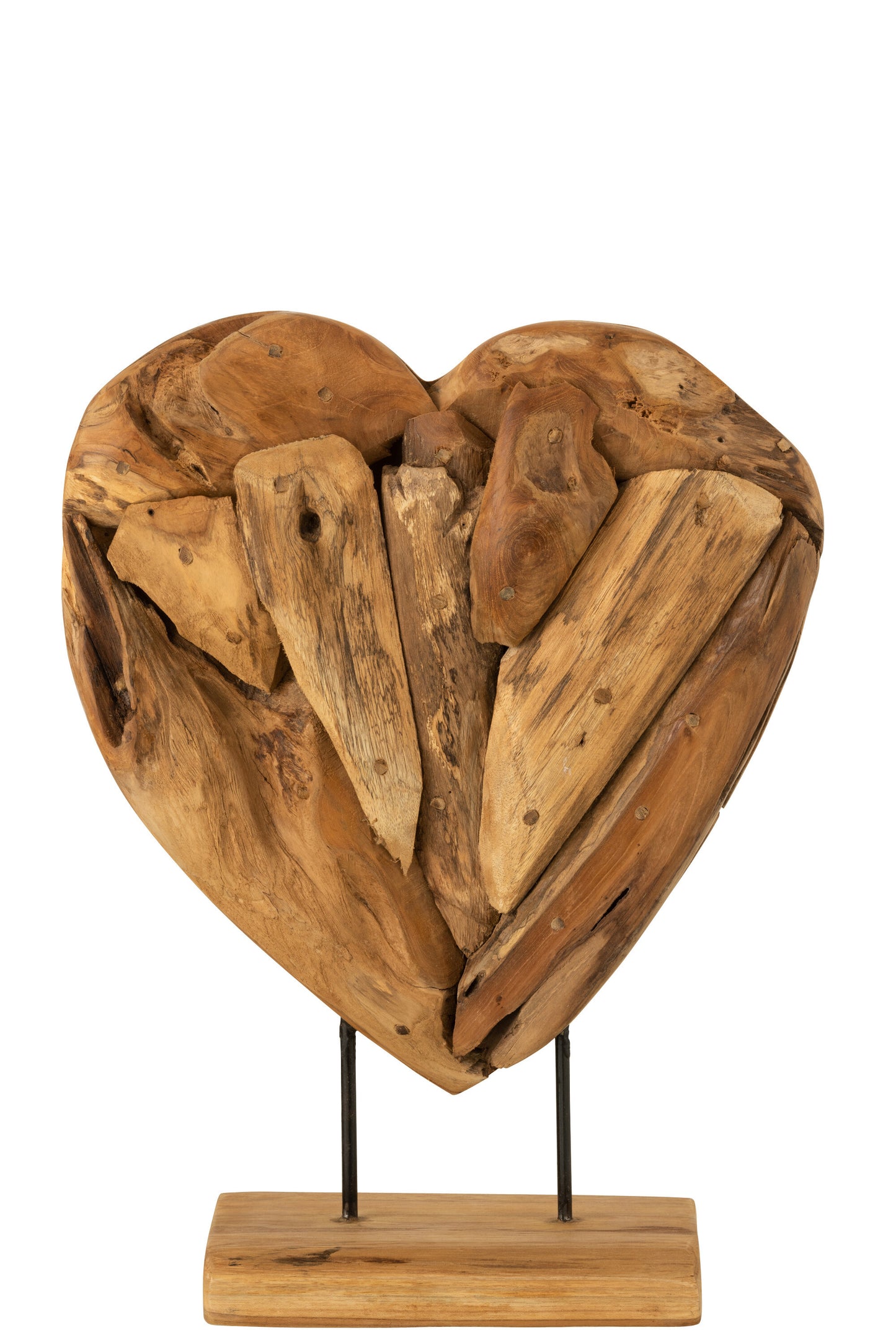 HEART ON FOOT PIECES TEAK WOOD NATURAL MEDIUM