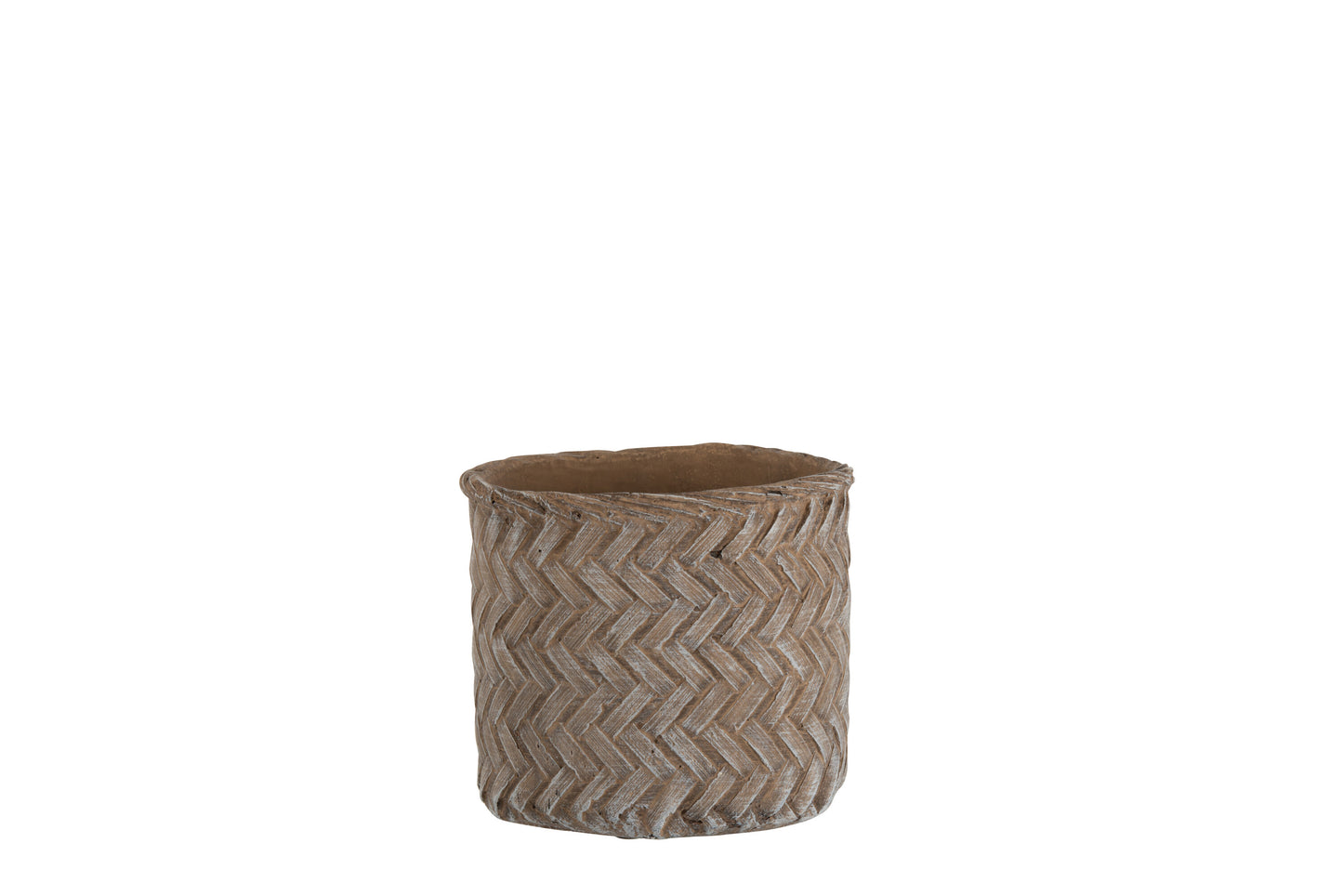 FLOWERPOT WOVEN IMITATION CEMENT TAUPE MEDIUM