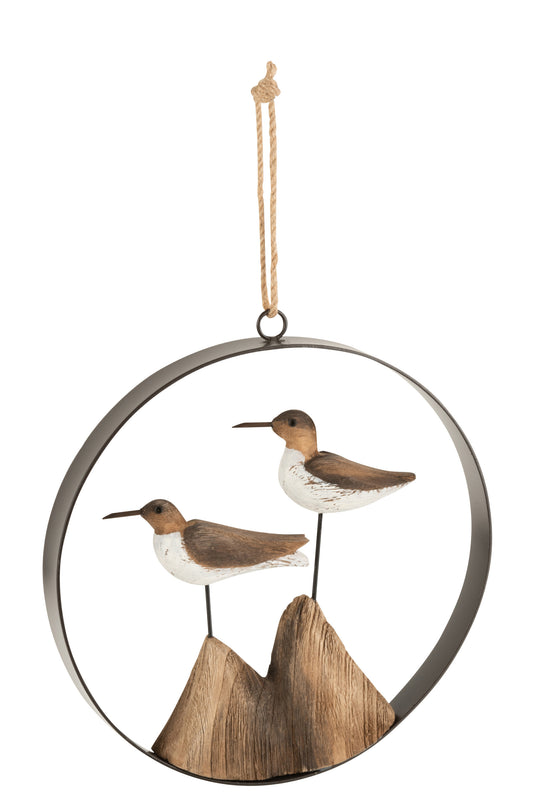 HANGER BIRDS PAULOWNIA WOOD DARK BROWN/WHITE