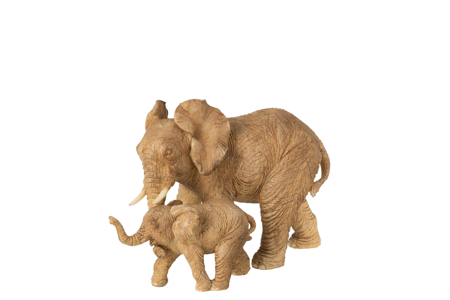 ELEPHANT WITH CHILD POLY BEIGE