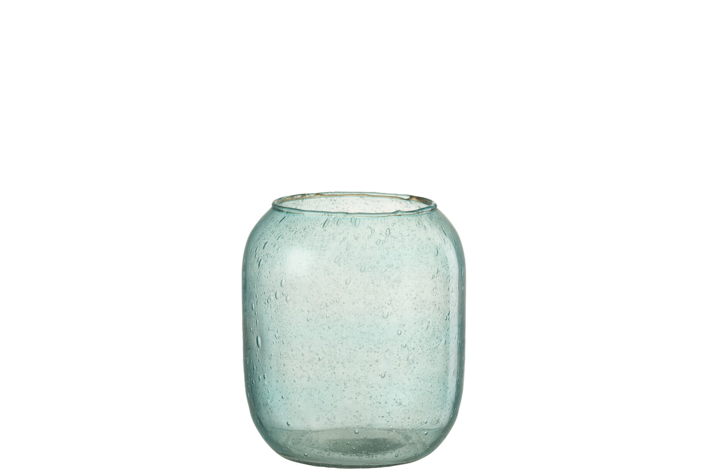 VASE BUBBLES GLASS AQUA