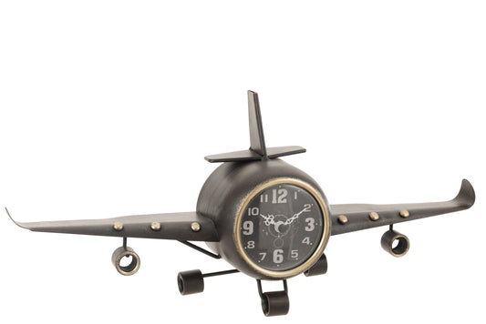 CLOCK PLANE MET ANT GREY/GOLD