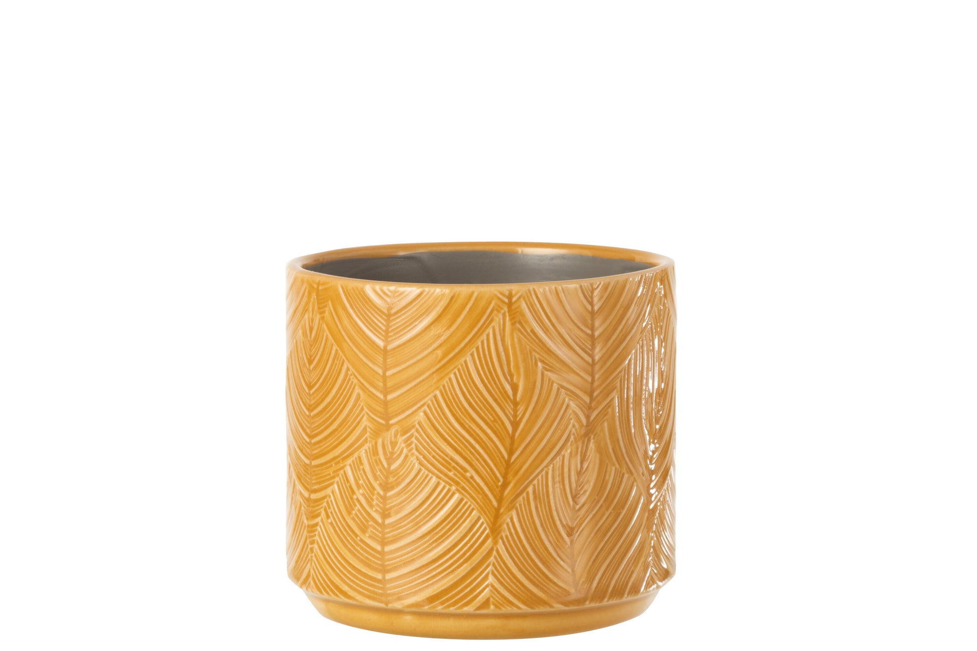 FLOWERPOT TROPICAL CERAMIC OCHRE MEDIUM