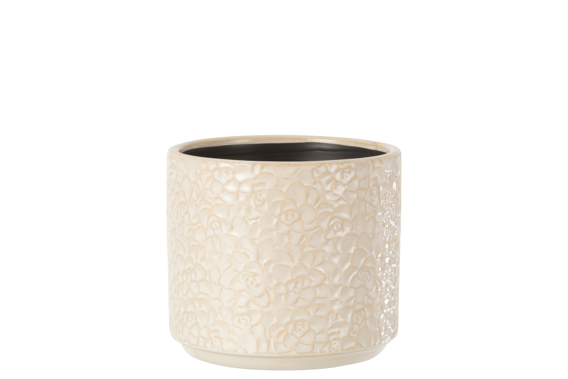 FLOWERPOT ROSE CERAMIC WHITE MEDIUM