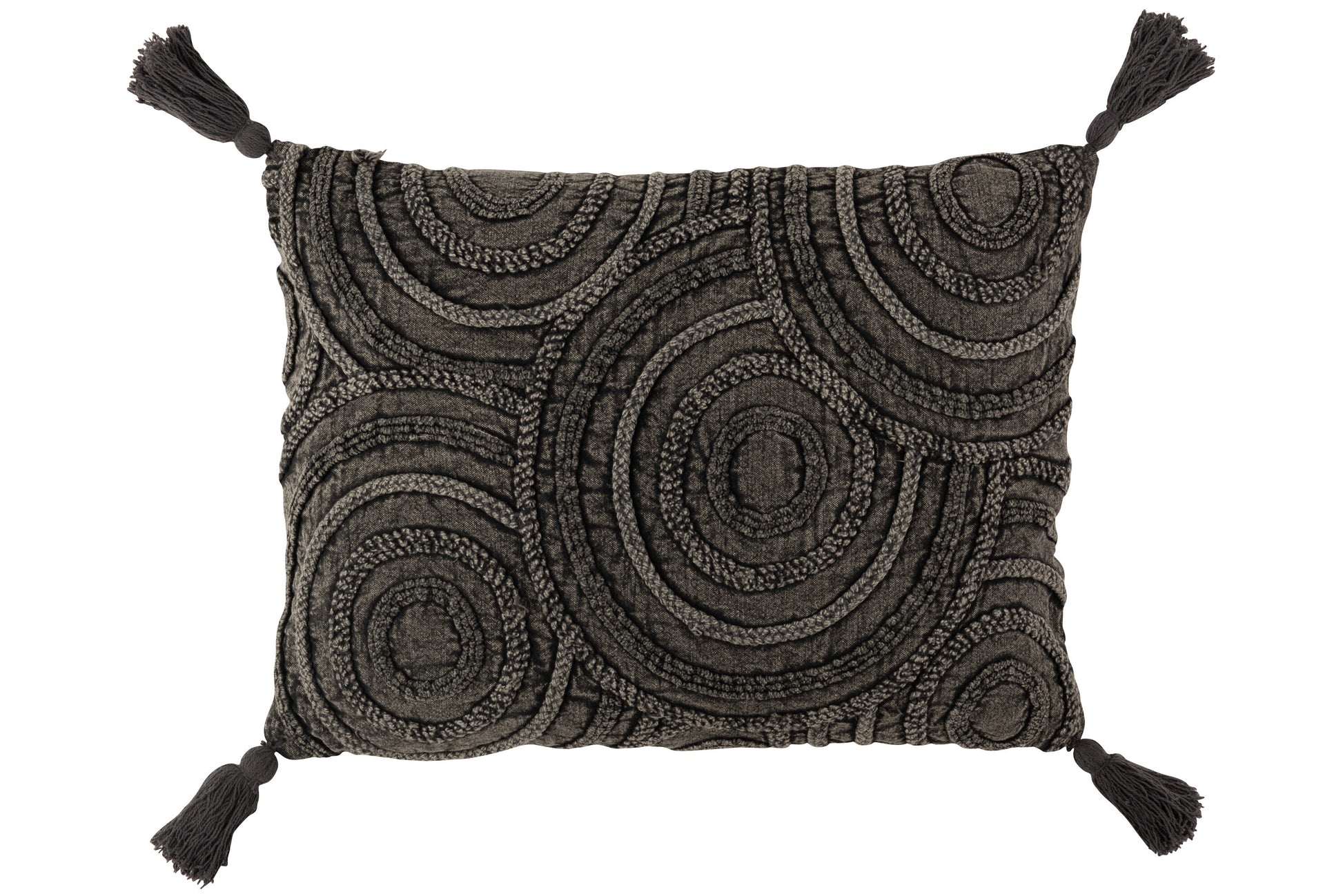 CUSHION CIRCLE COTTON RECTANGLE DARK GREY