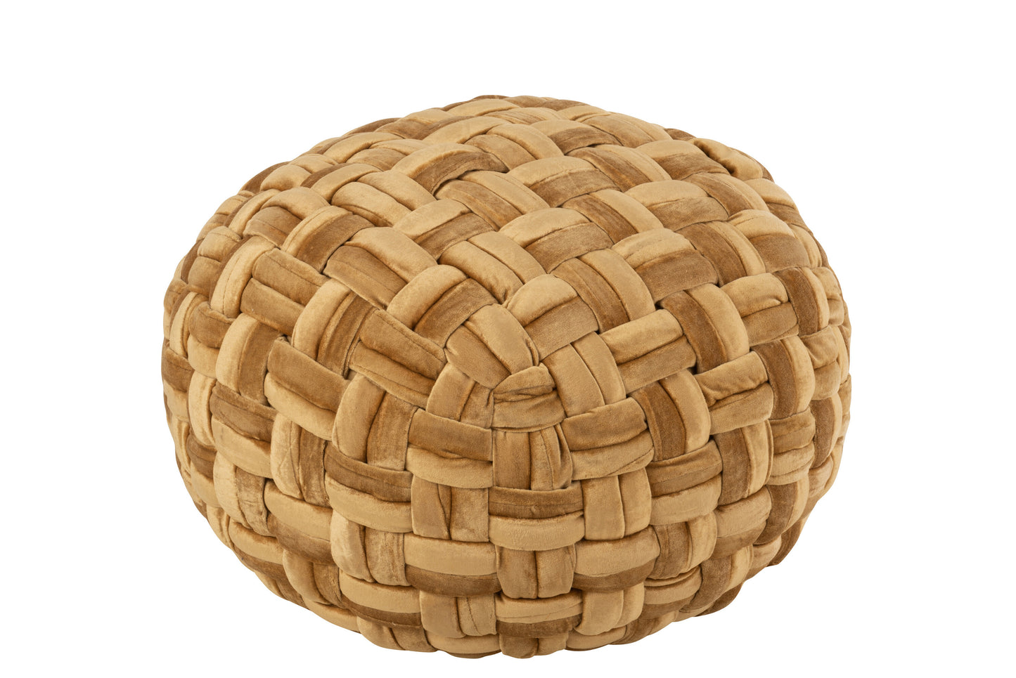 POUF CROCHETED VISCOSE ROUND GOLD