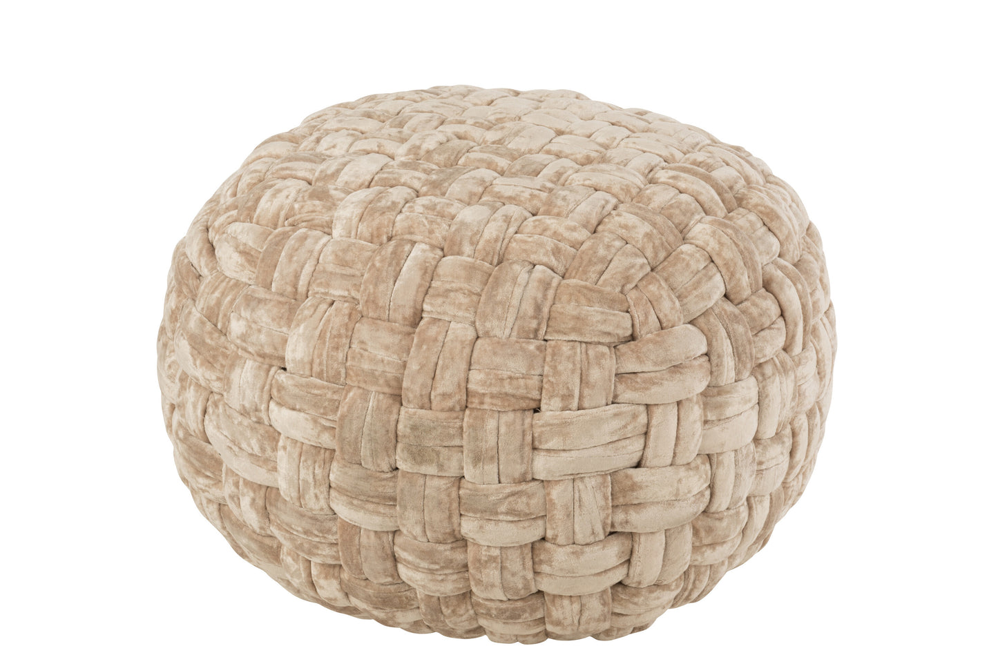 POUF CROCHETED VISCOSE ROUND BEIGE