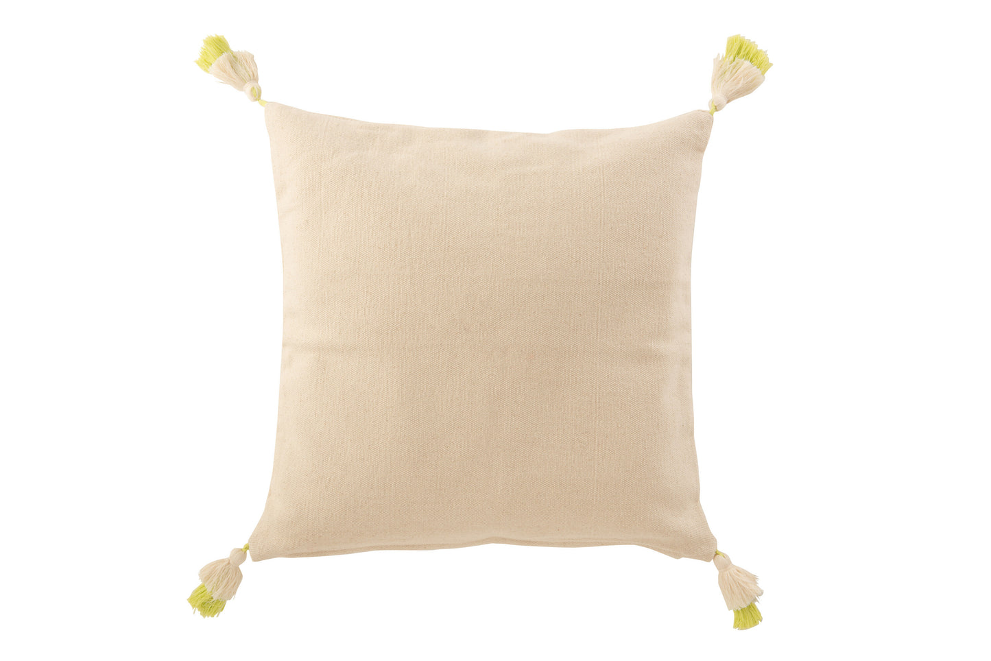 CUSHION TASSEL COTTON YELLOW/BEIGE