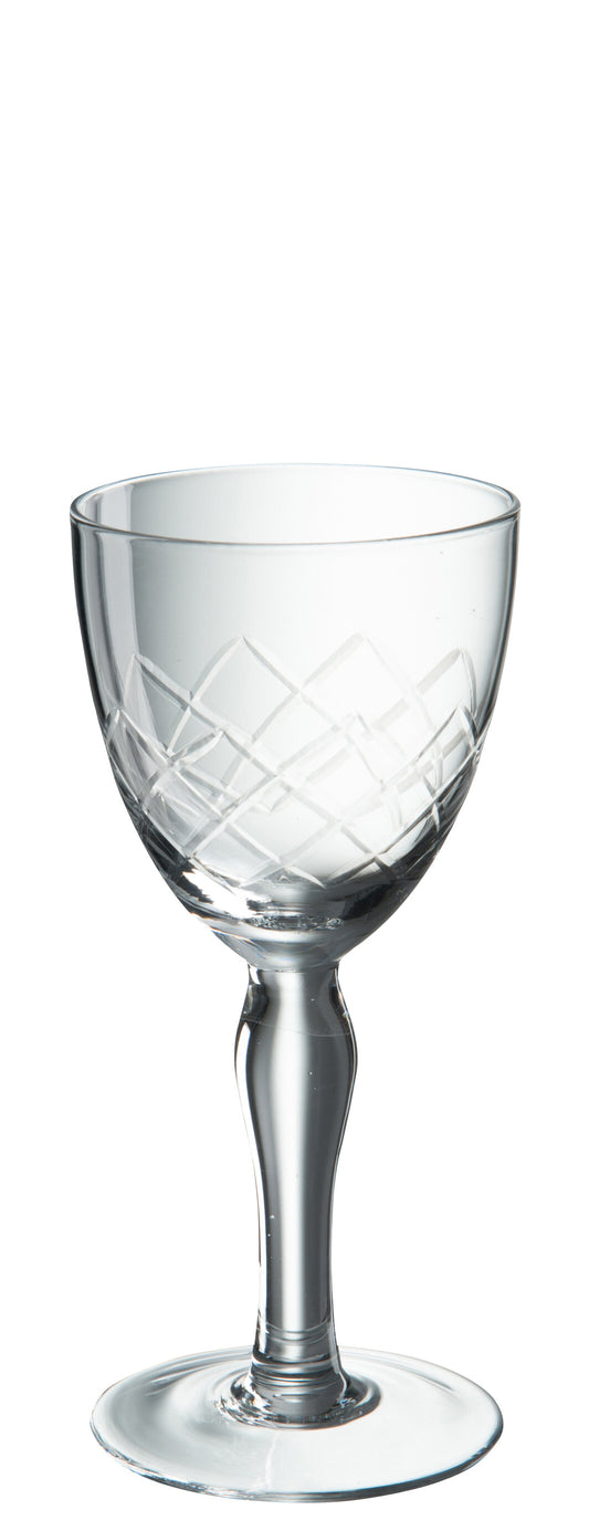 WINEGLASS ENGRAVED GLASS TRANSPARENT 8x17CM