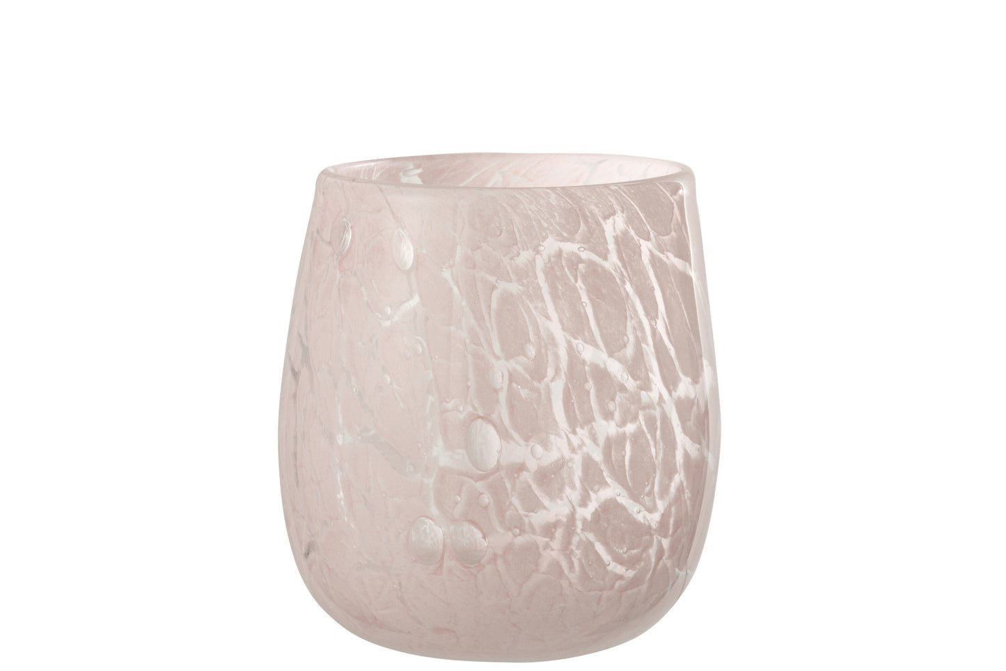 TEALIGHT HOLDER SPOTS GLASS PINK MEDIUM