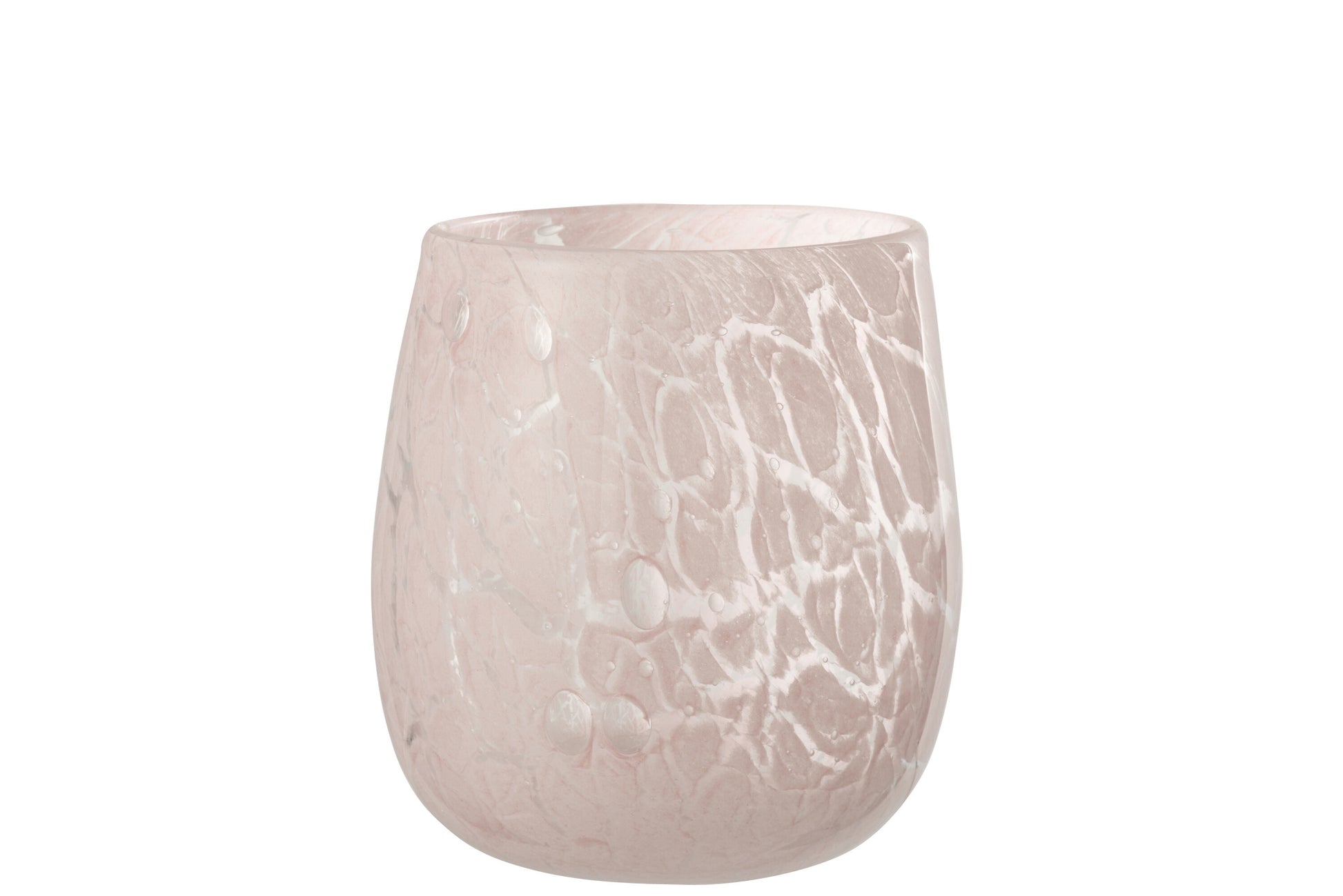 TEALIGHT HOLDER SPOTS GLASS PINK MEDIUM