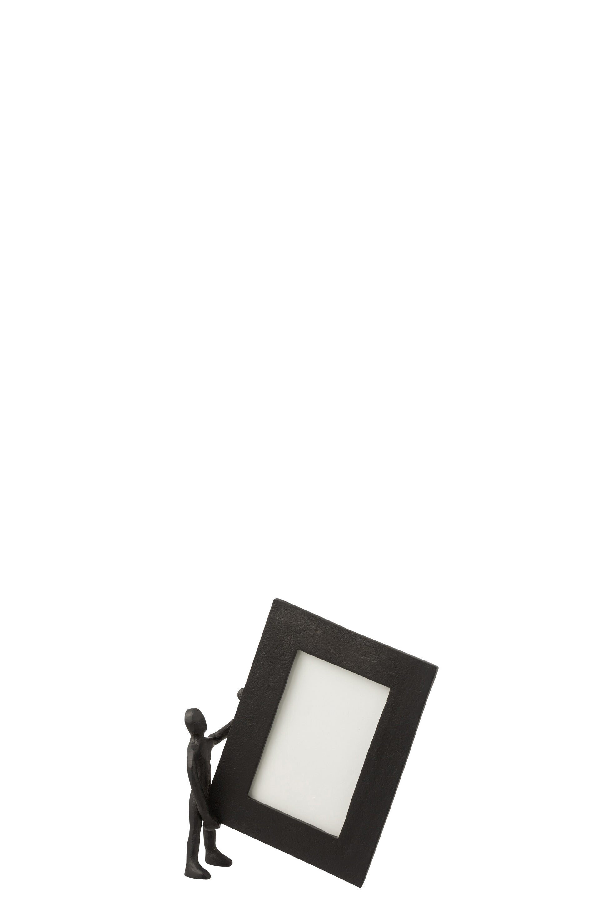 FIGURE WITH PHOTOFRAME ALUMINIUM BLACK/WHITE SMALL