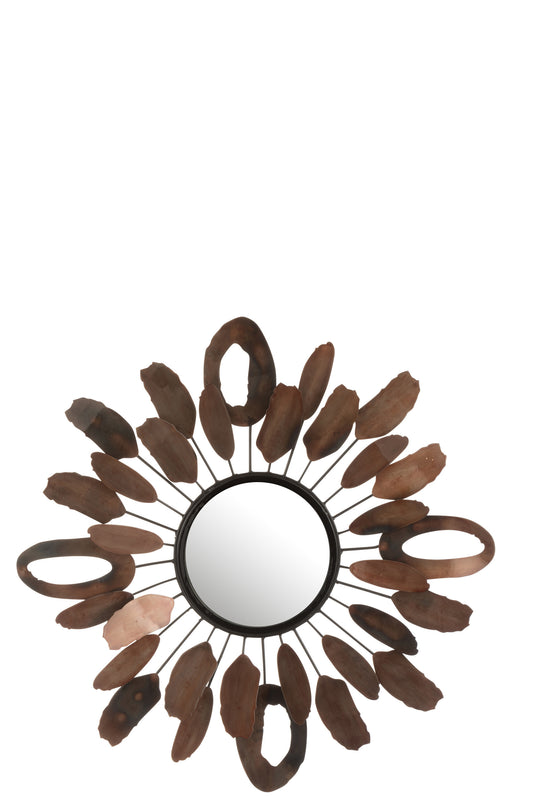 MIRROR PIECES OVAL METAL BROWN