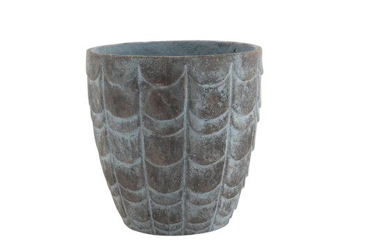 FLOWERPOT SCALES CERAMIC BLUE/GREY LARGE