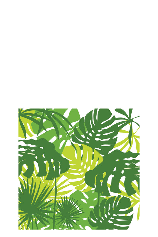 PACK 20 NAPKINS TROPICAL PAPER GREEN SMALL