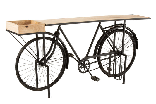 CONSOLE BICYCLE METAL/MANGO WOOD BLACK/NATURAL