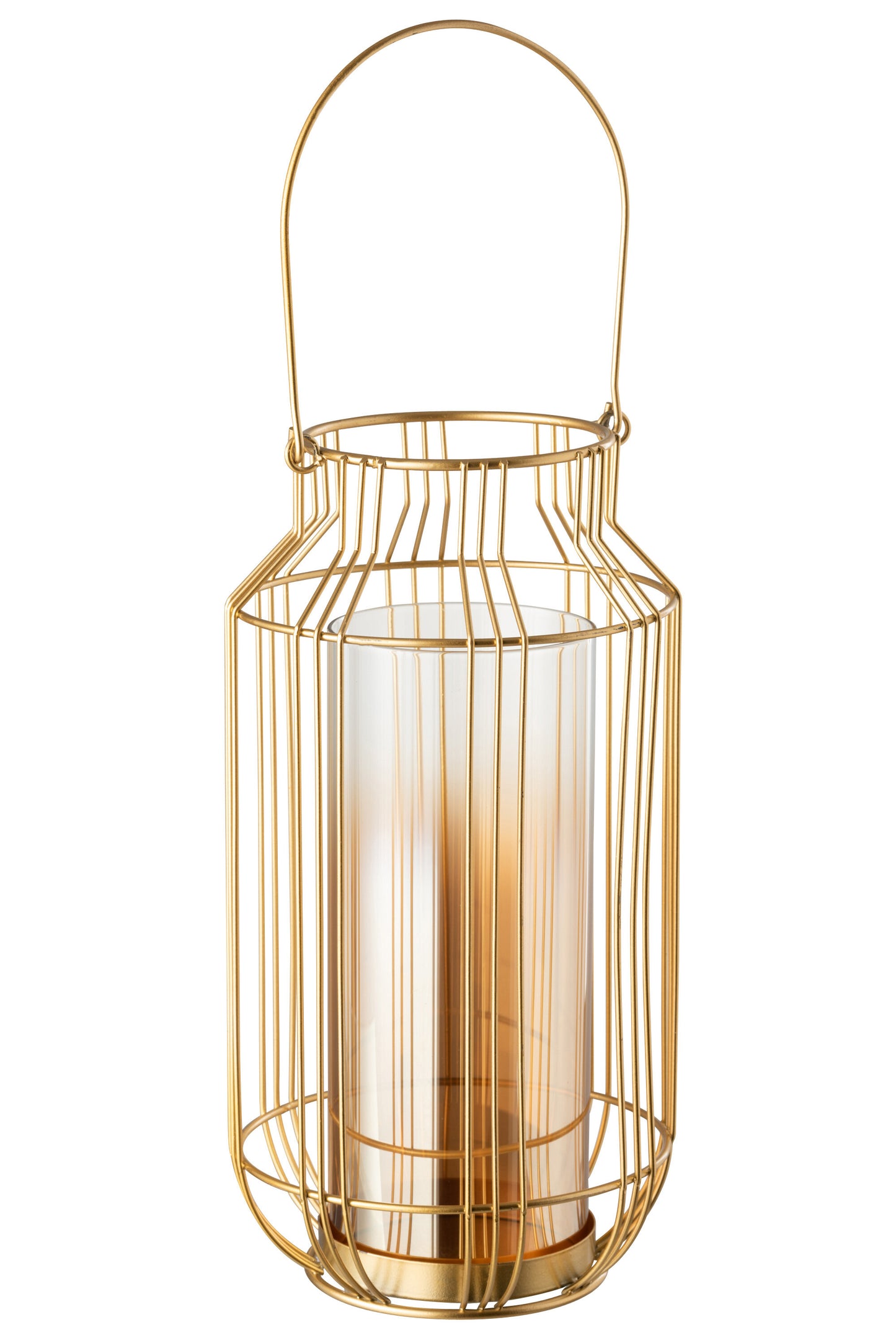 HURRICANE LANTERN METAL/GLASS GOLD