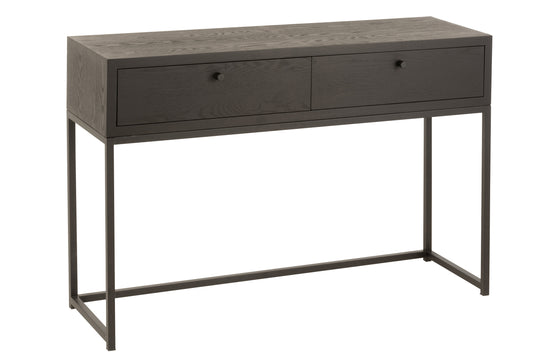 CONSOLE 2 LADES WOOD/METAL BLACK