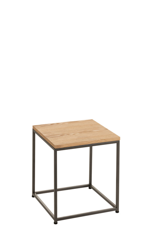 SIDETABLE SQUARE WOOD/METAL NATURAL SMALL