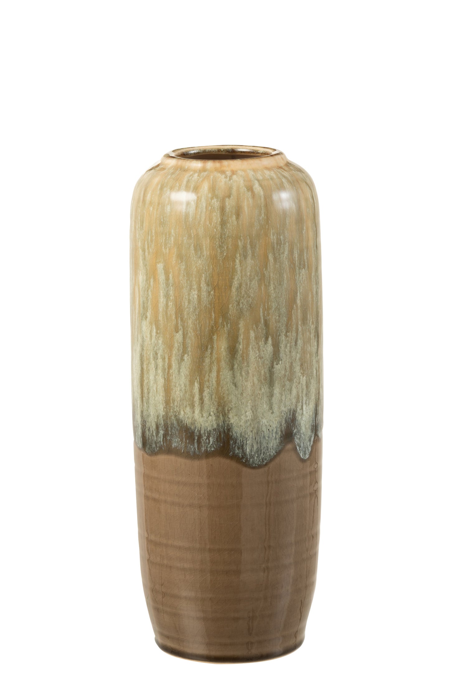 VASE ELISE CERAMIC BEIGE/BROWN SMALL