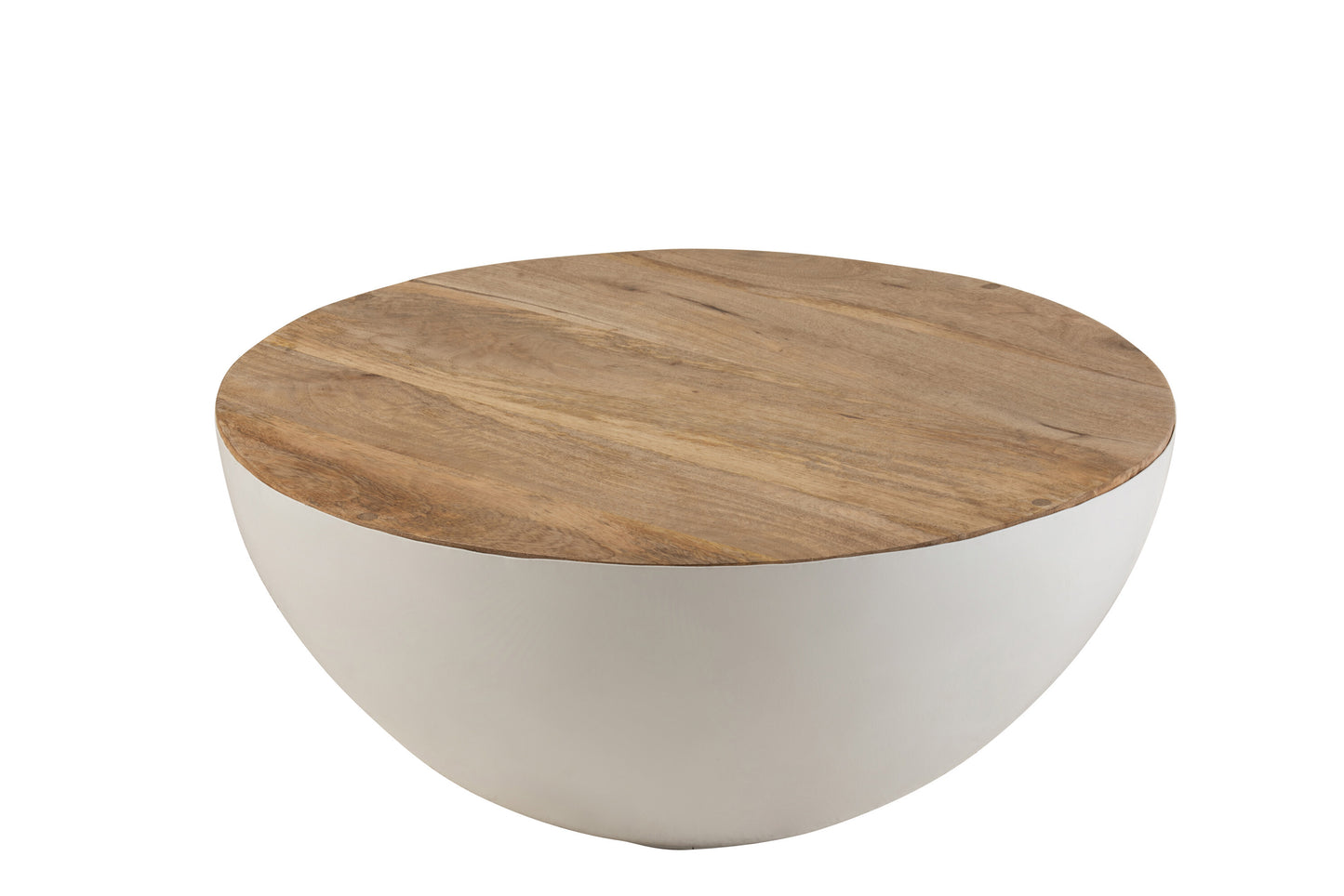 TABLE ROUND MANGO WOOD/IRON NATURAL/WHITE SMALL