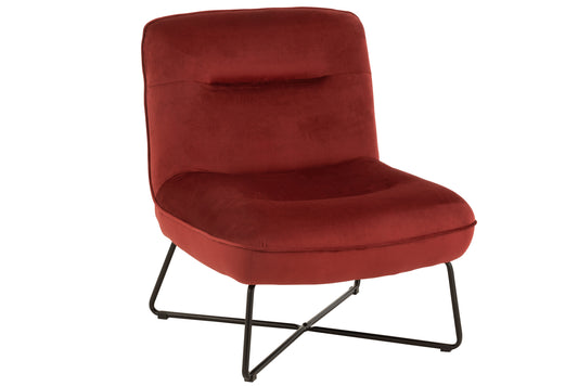 LOUNGE CHAIR FRAME TEXTILE/METAL STONE RED