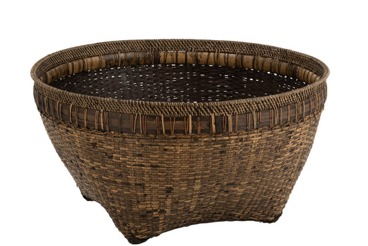 BASKET EXTRA LARGE ROUND RATTAN BLACK