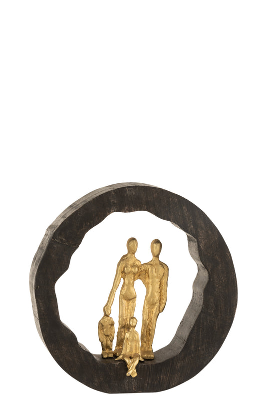 FIGURE FAMILY MANGO WOOD/ALUMINIUM BLACK/GOLD LARGE