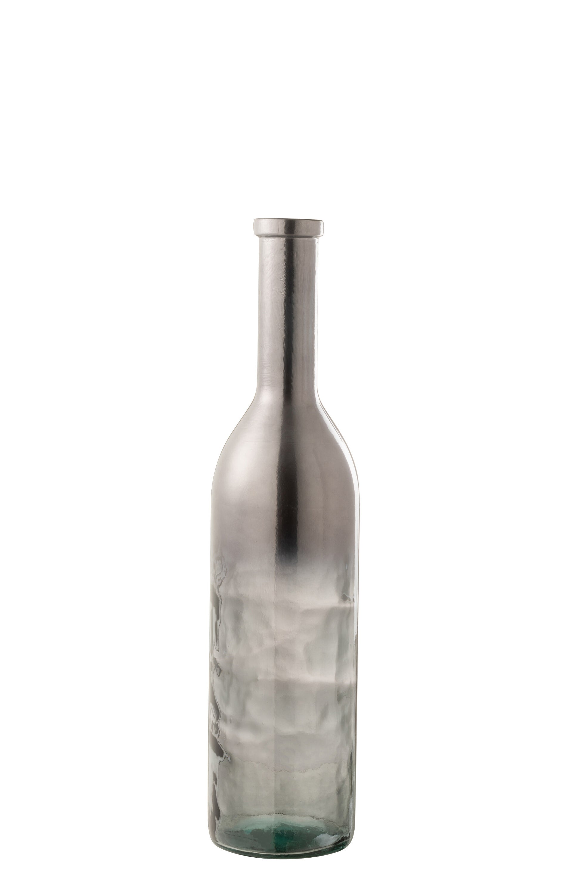 VASE BOTTLE GLASS METALLIC GREY MEDIUM