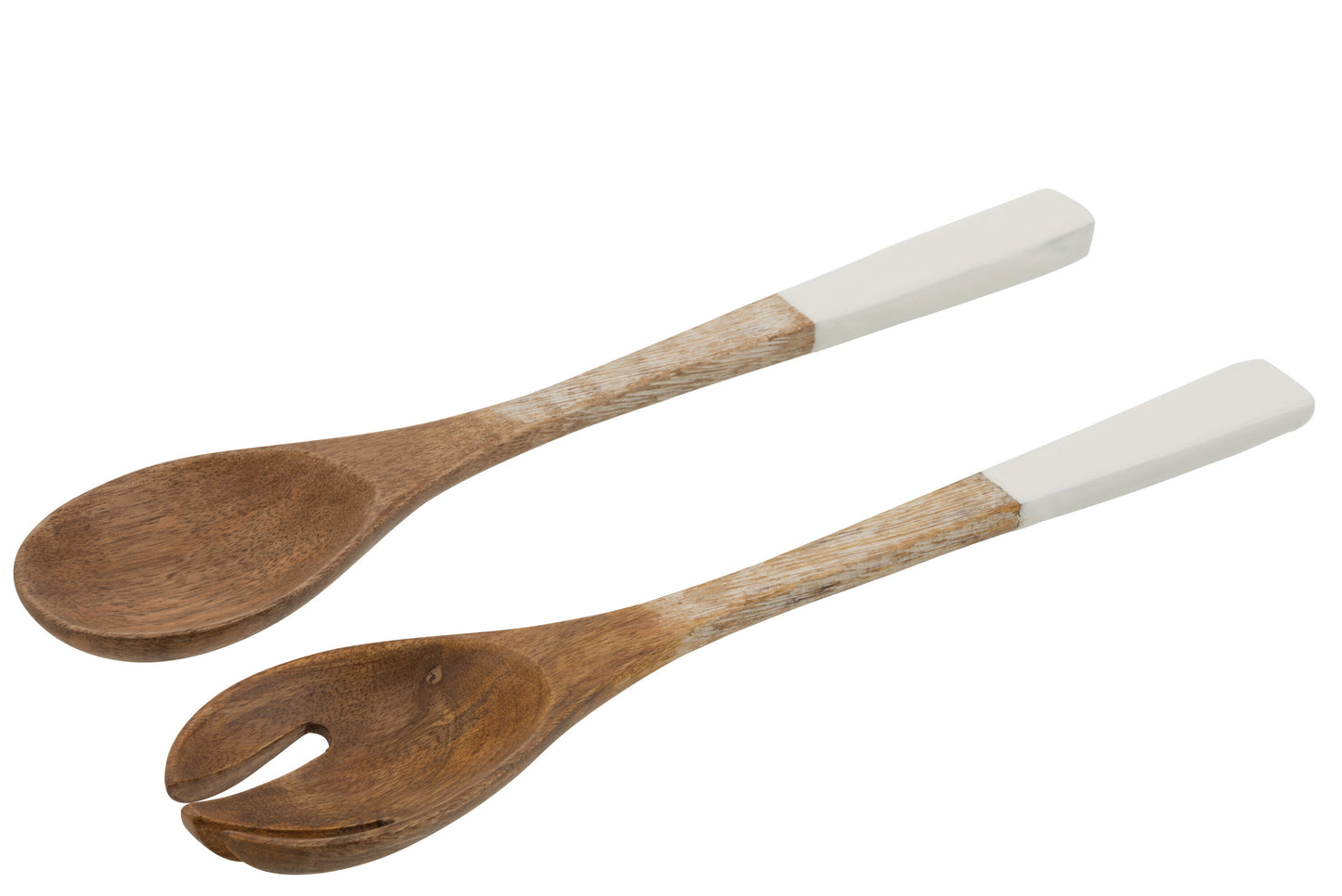 SET 2 UTENSILS MANGO WOOD WHITE