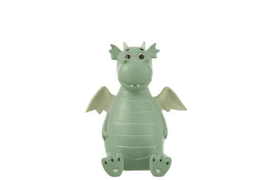 PIGGY BANK DRAGON POLY GREEN