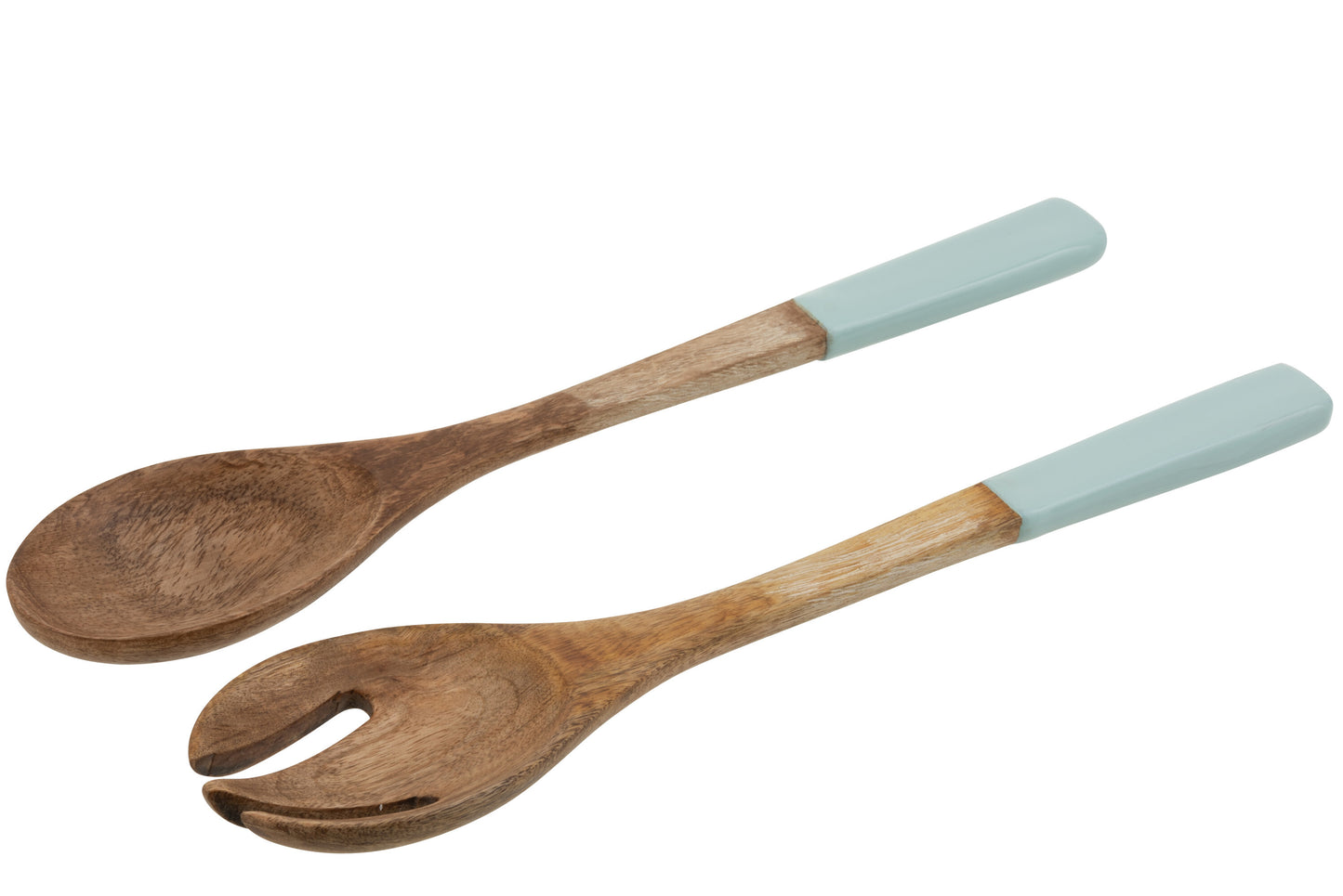 SET 2 UTENSILS MANGO WOOD PASTEL BLUE