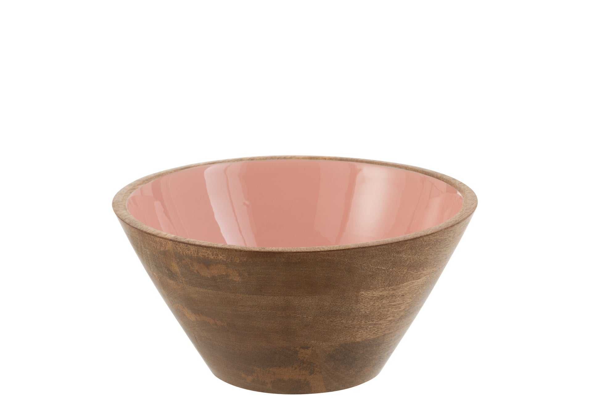 BOWL MANGO WOOD PINK ENAMEL MEDIUM