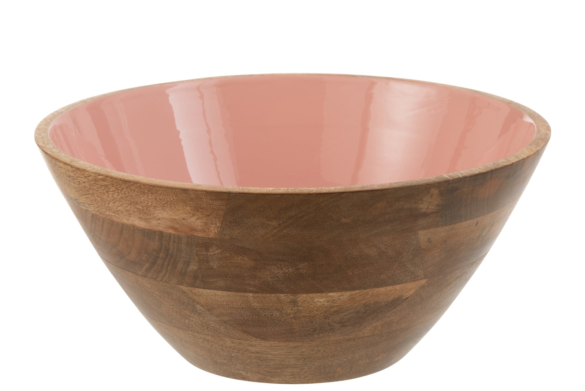 BOWL MANGO WOOD PINK ENAMEL LARGE