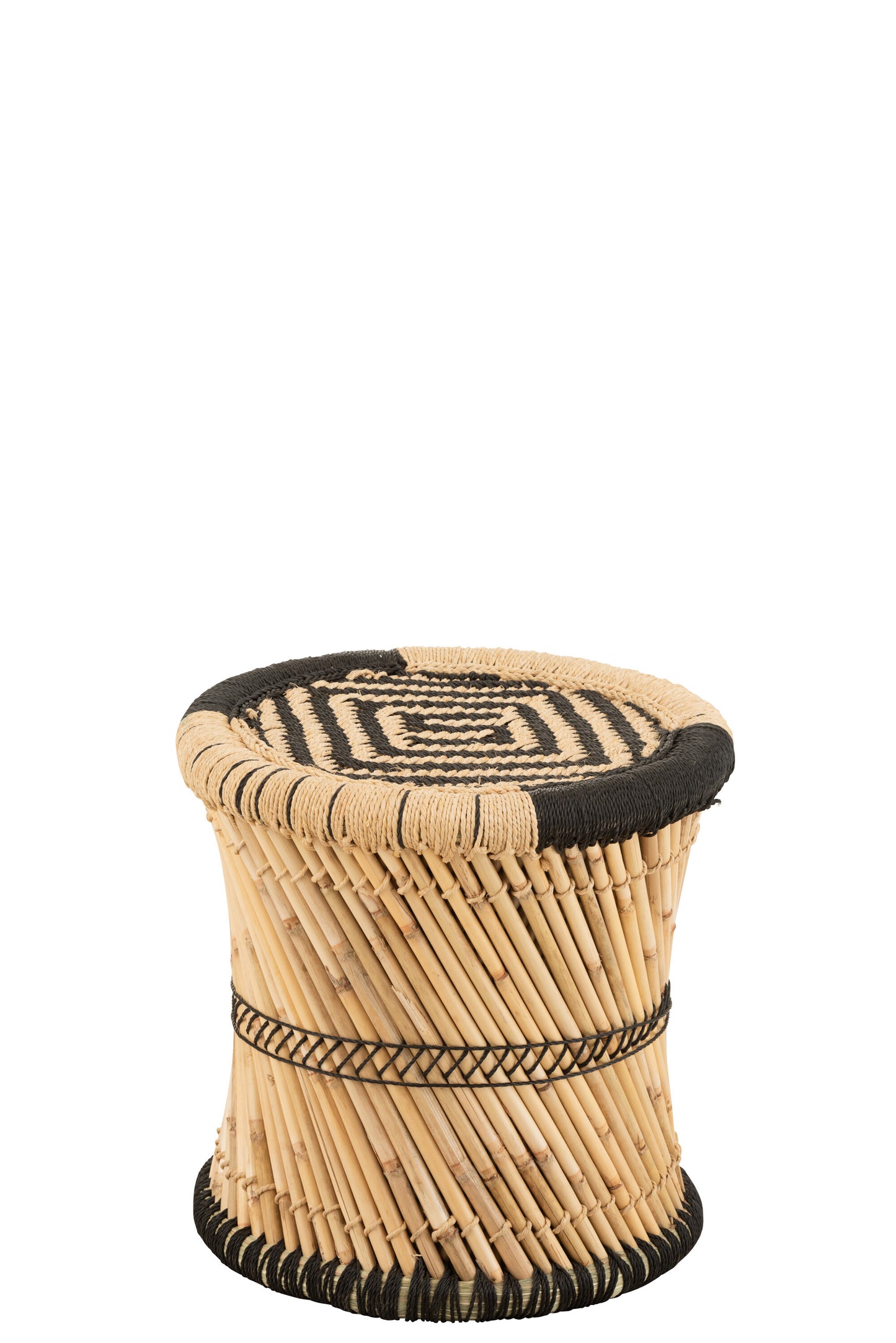 STOOL PATTERN BAMBOO NATURAL/BLACK