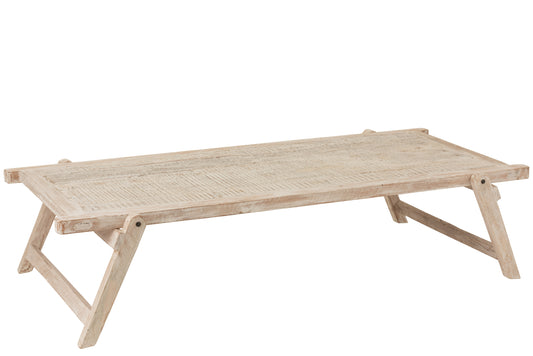 TABLE ARMY BED RECYCLED WOOD WHITE WASH
