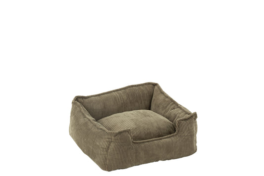 DOG BED/CAT CORDUROY KHAKI GREEN SMALL